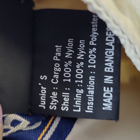 Original Obermeyer Junior's Cream Snow/Ski Cargo Pants 2 Side Pockets Size: 12 - Picture 11 of 11